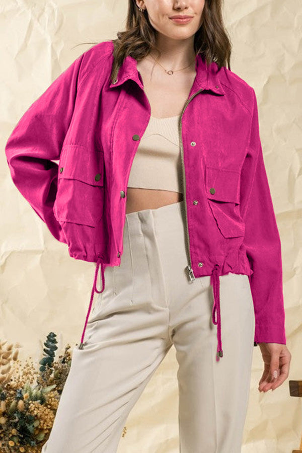 Karierte Damenjacke Zwei-Taschen-Design