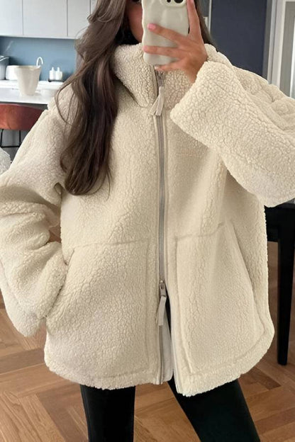 Weiche Teddyjacke Frauen Übergröße