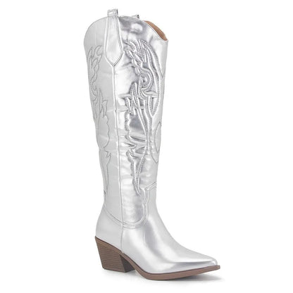 Hohe Cowboystiefel Damen Stilvoll Leder
