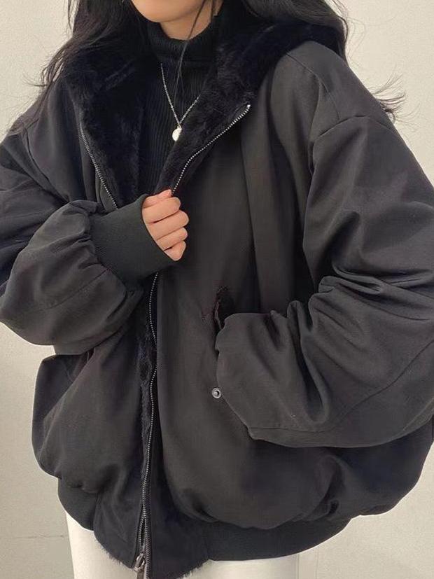 Übergröße Damenjacke Weich Fleece Innenfutter