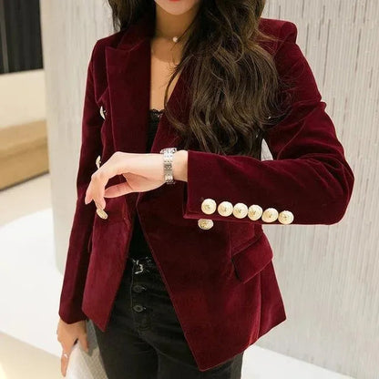 Weicher Damen Blazer Velour Casual Eleganz