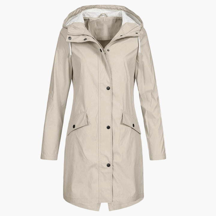 Damen Regenmantel Lang Kapuzenjacke Wasserdicht