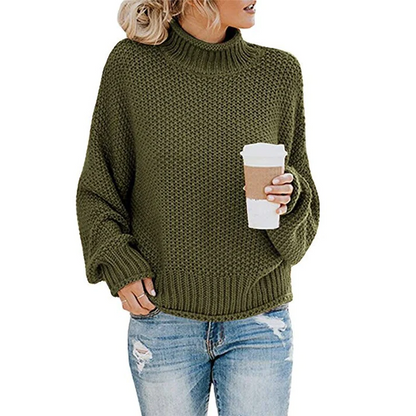 Weicher Rollkragen Pullover Grobstrick Sweater