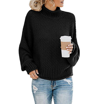 Weicher Rollkragen Pullover Grobstrick Sweater