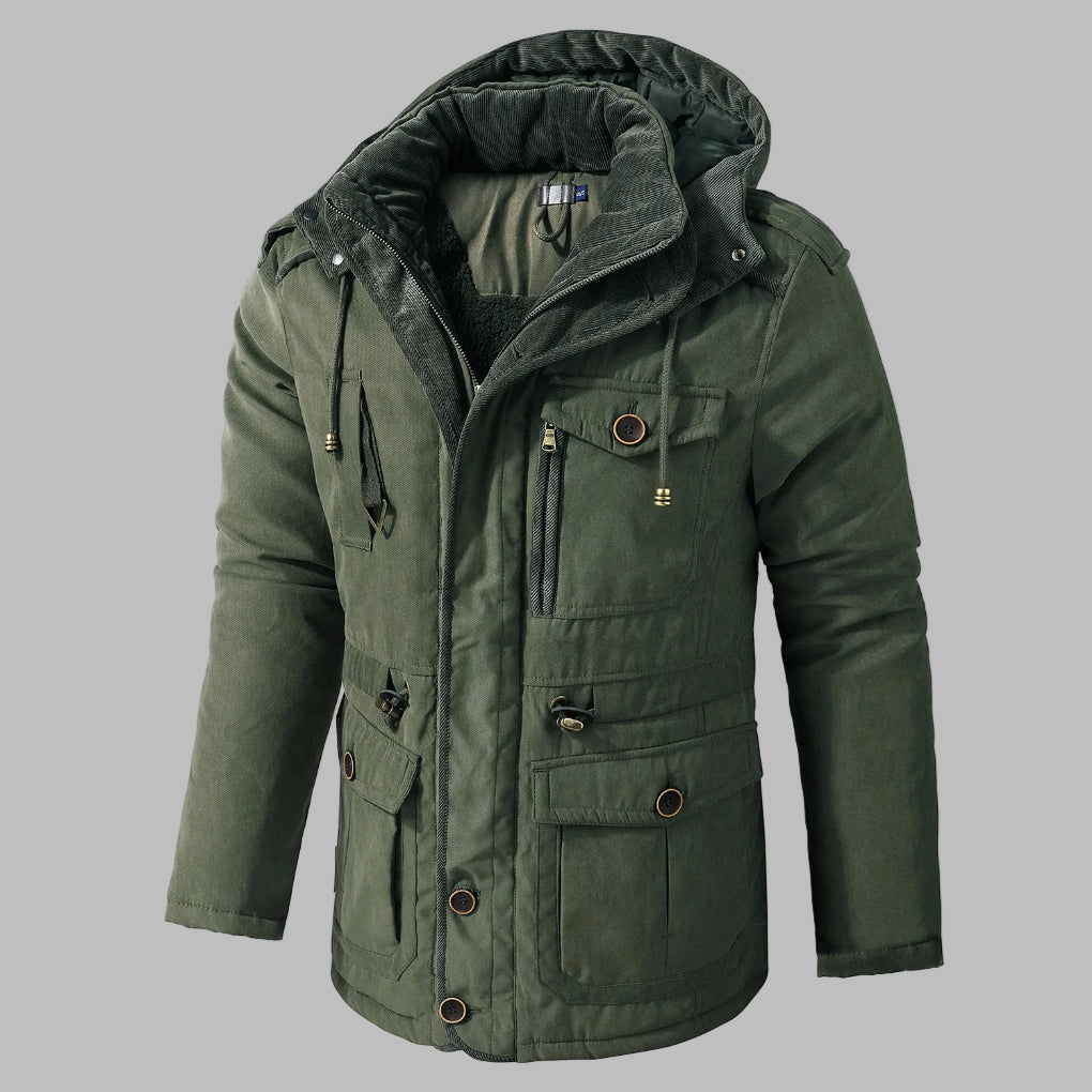 Herren Winterjacke Praktisch Mit Viele Taschen