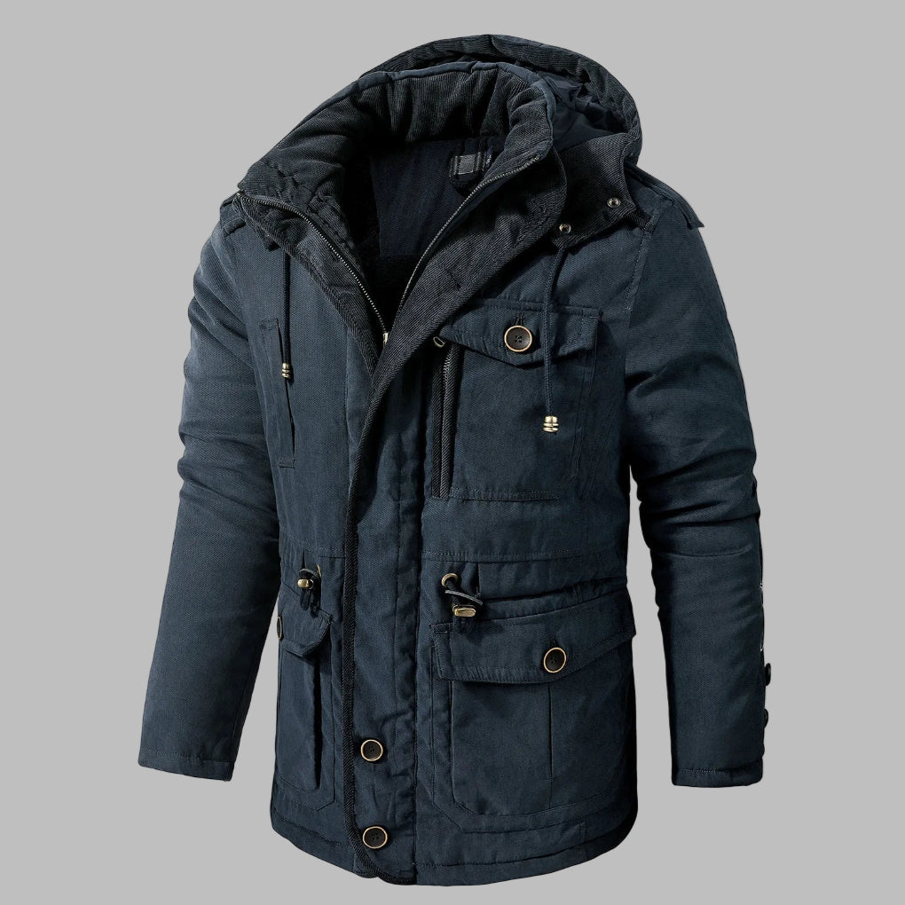 Herren Winterjacke Praktisch Mit Viele Taschen - IdealeKleiden