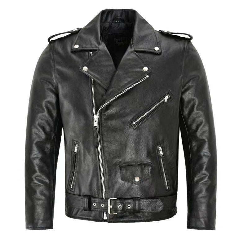 Stylische Lederjacke Herren Trendy Design - IdealeKleiden