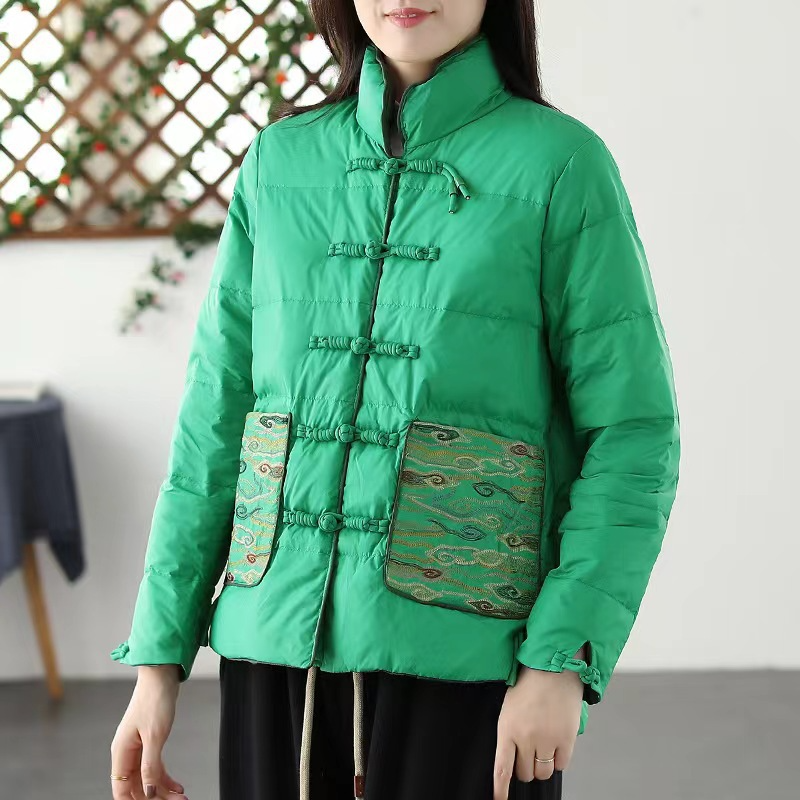 Gepolsterte Winterjacke Lockere Passform Stehkragen