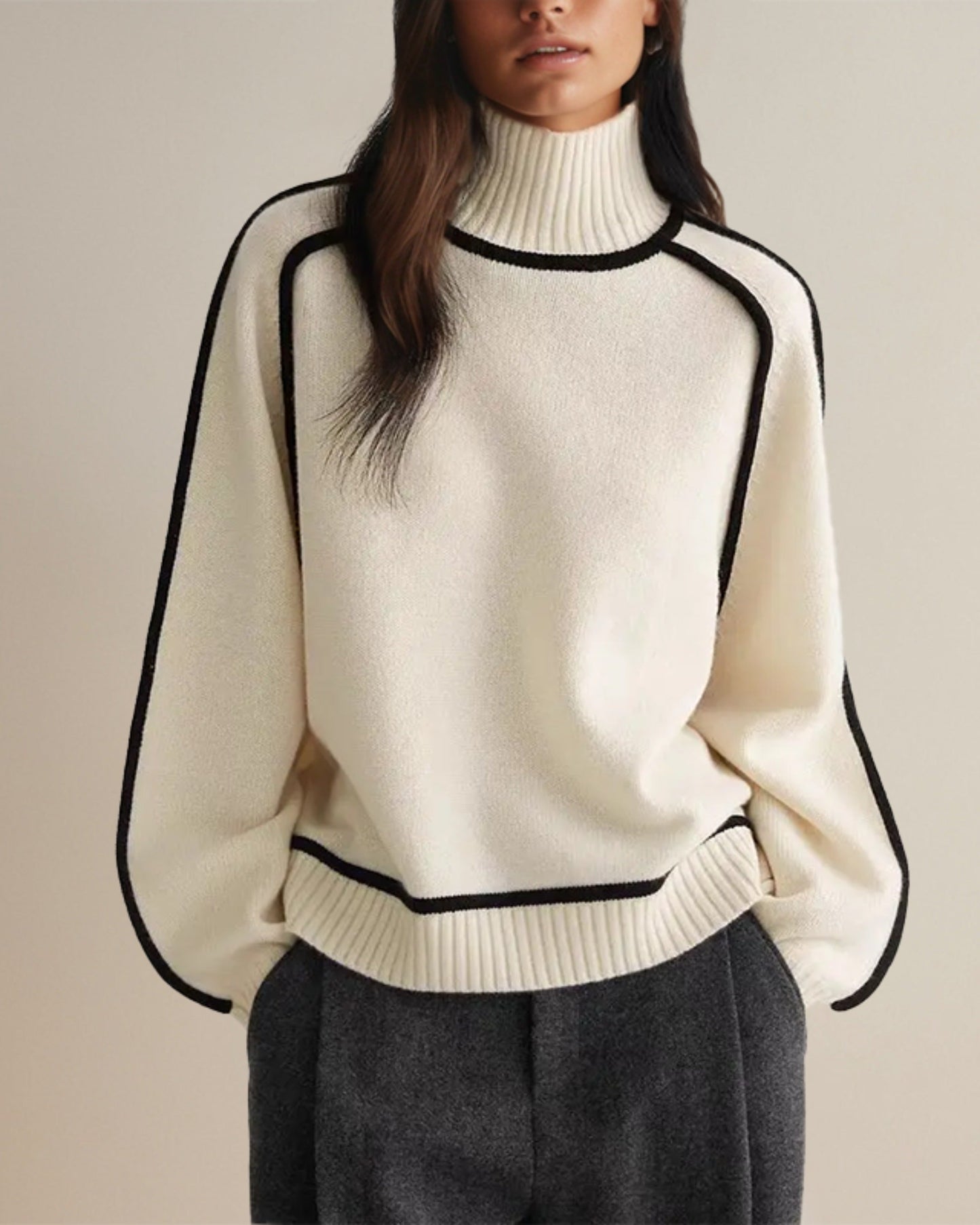 Stilvoller Rollkragen Pullover Elegant Damen