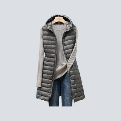 Warme Pufferweste Damen Kapuzenjacke Isoliert