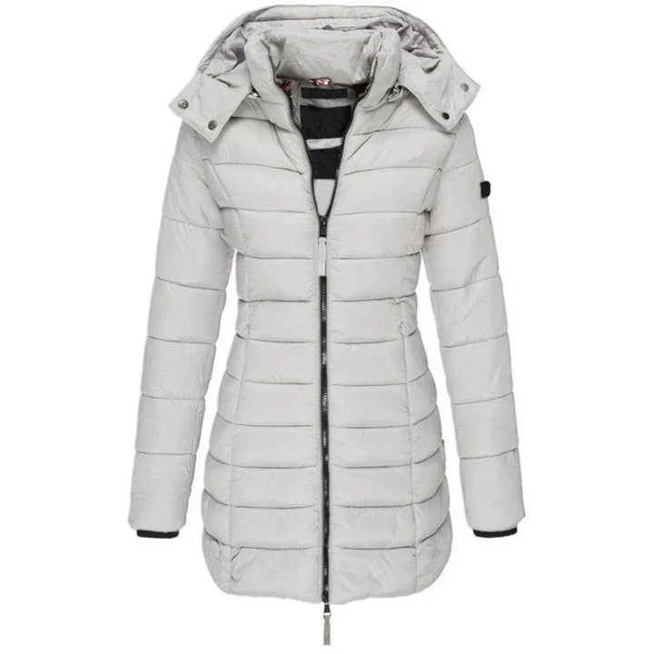 Kapuzenjacke Damen Mittellang Slim Fit
