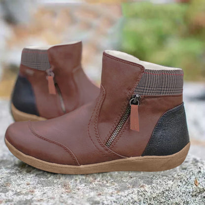 Modische Stiefeletten Kunstfell Schuhe