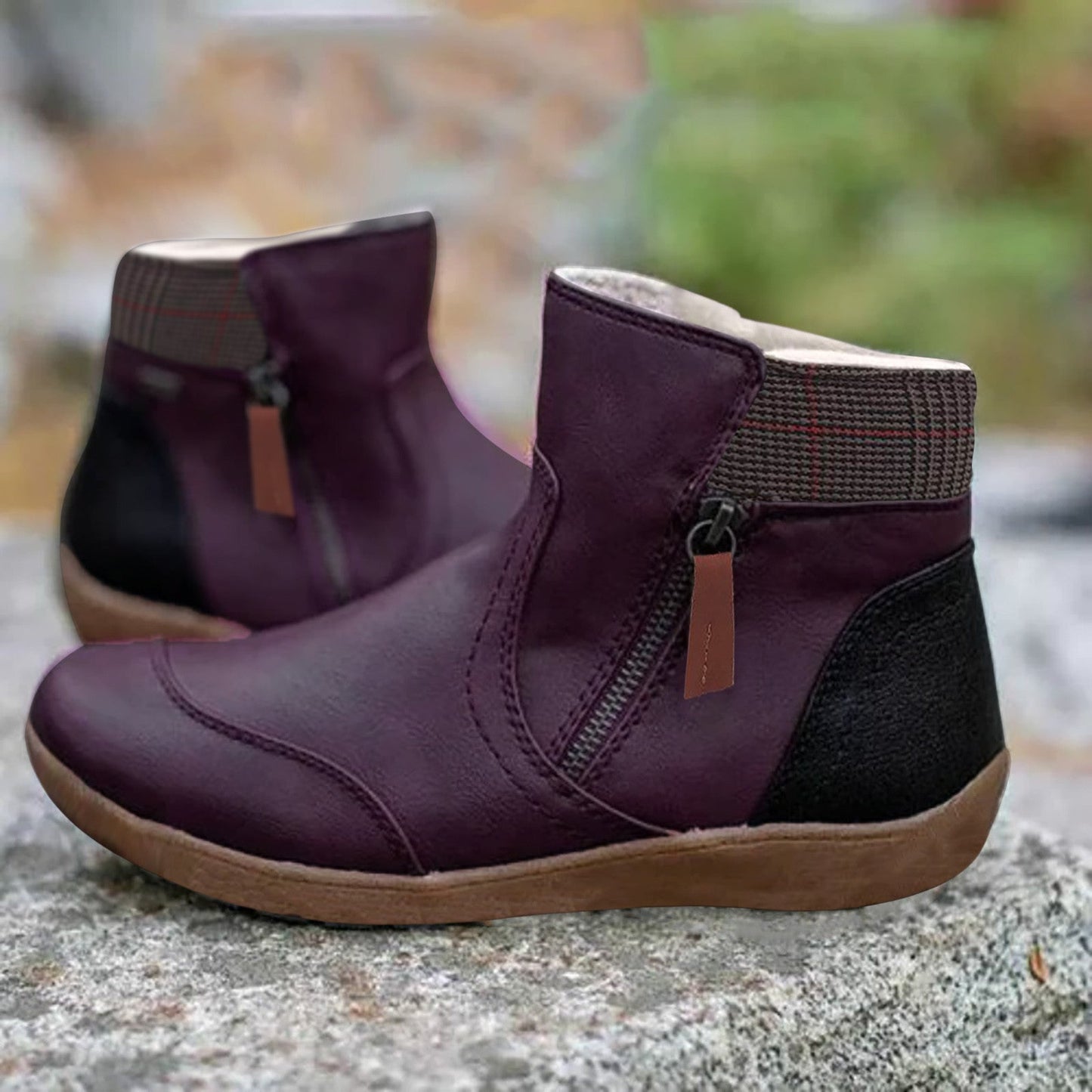 Modische Stiefeletten Kunstfell Schuhe