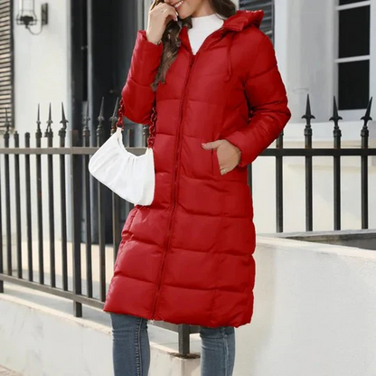 Lange Daunenjacke Warm Mit Kapuze