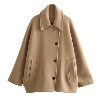 Großer Wollmantel Oversized Fledermausärmel