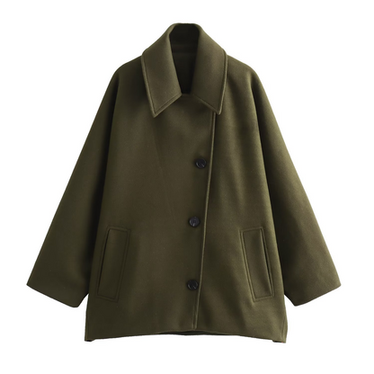 Großer Wollmantel Oversized Fledermausärmel