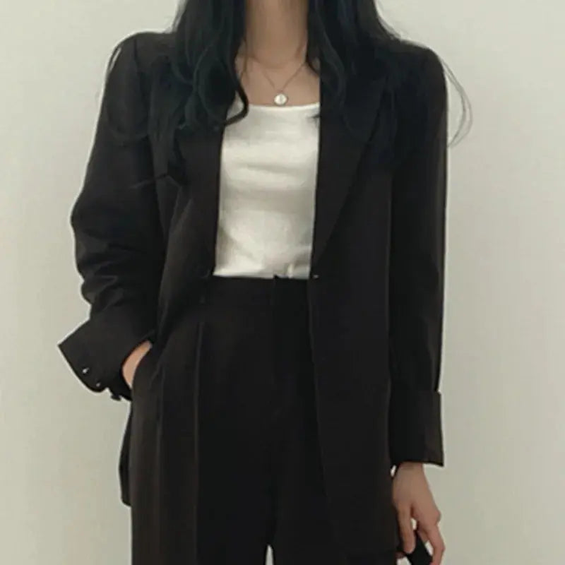 Damen Business Set - Einfarbig Blazer &amp; Gerade Hosen