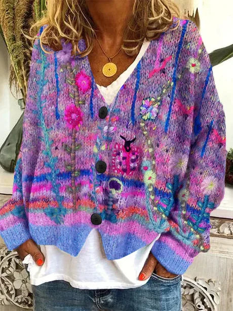 Retro Strickjacke Damen Vintage Look