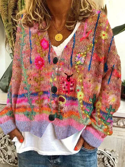 Retro Strickjacke Damen Vintage Look