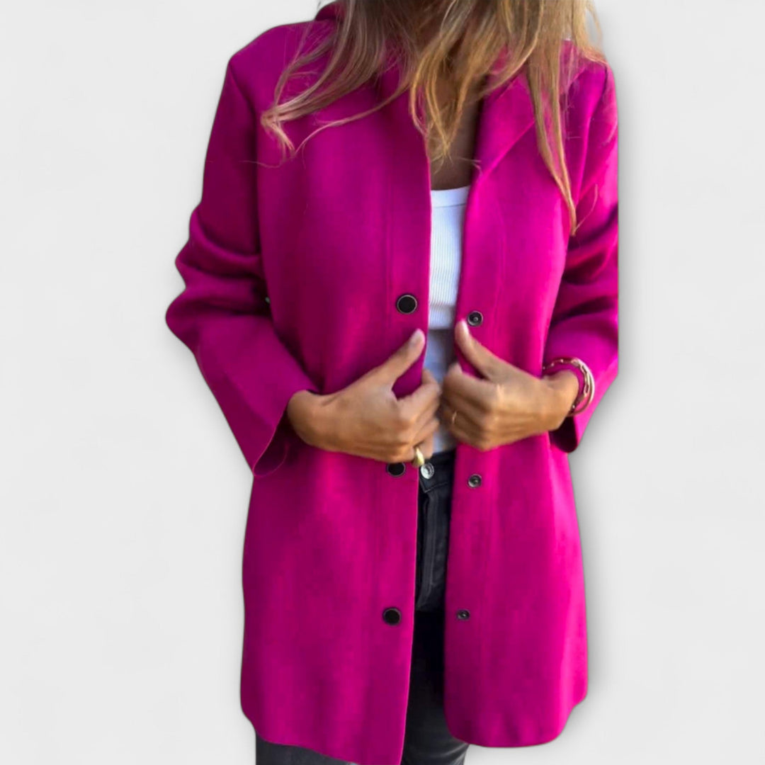 Damen Kapuzenjacke Modern mit Knöpfen