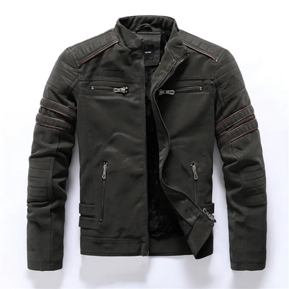 Motorradjacke Slim Fit Fleece gefüttert Reißverschluss