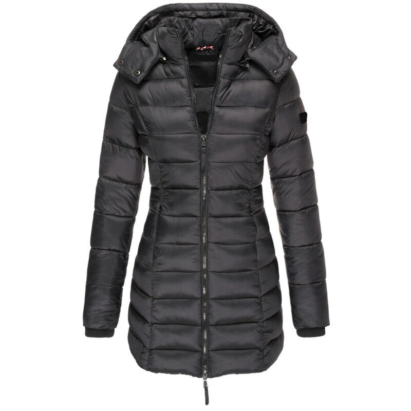Damen Daunenparka Warm Kapuze Winterjacke