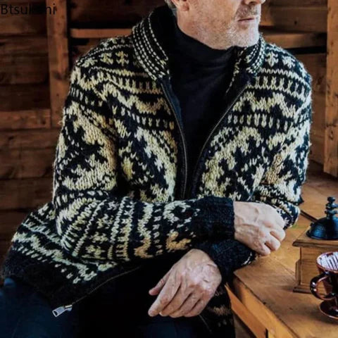 Gemütlicher Strickpullover Männer Vintage Style Wärme