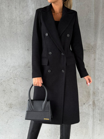 Damenkleid Wollmischung Klassisch Doppelreiher