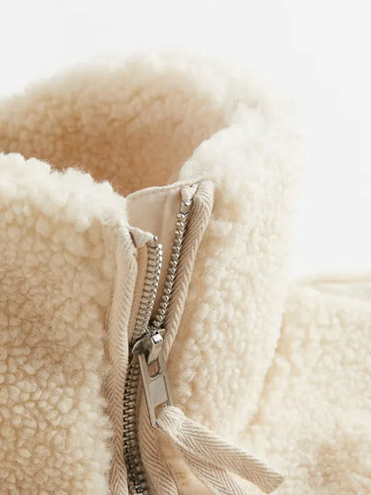 Weiche Sherpa-Jacke Oversized Warm - IdealeKleiden