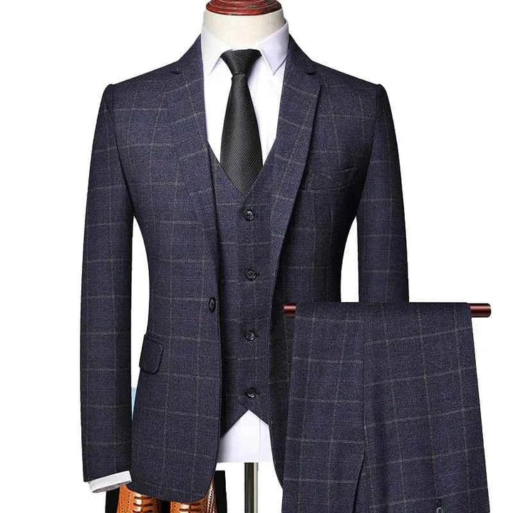 Herren Anzug 3-teilig Elegant Schwarz - IdealeKleiden