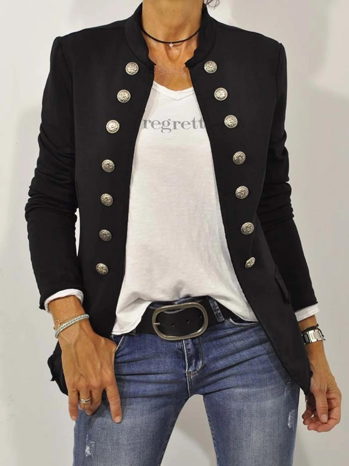 Damen Blazer Militär Look Modern - IdealeKleiden