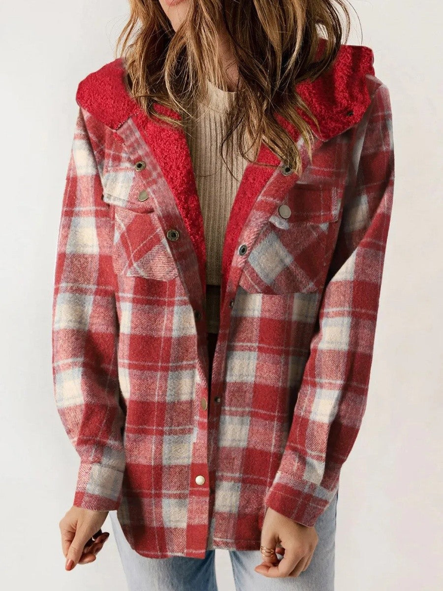Damen Steppjacke Kapuze Modern Knöpfe