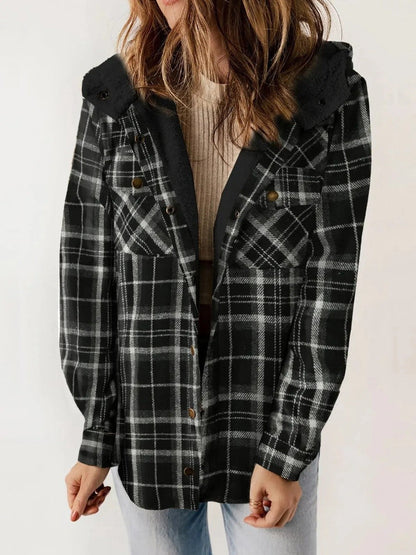 Damen Steppjacke Kapuze Modern Knöpfe
