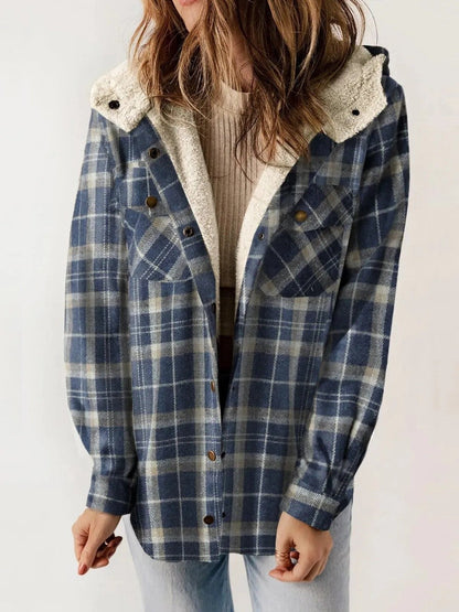Damen Steppjacke Kapuze Modern Knöpfe