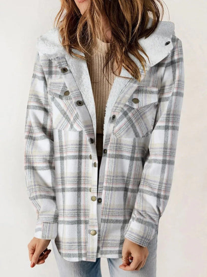 Damen Steppjacke Kapuze Modern Knöpfe
