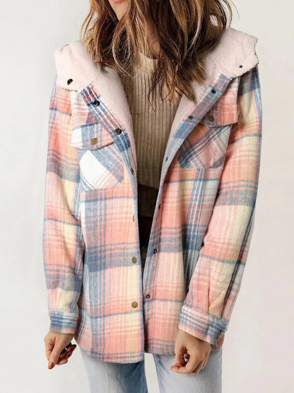 Damen Steppjacke Kapuze Modern Knöpfe