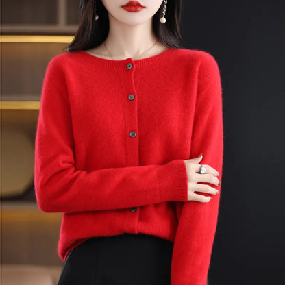 Damen Wollcardigan Weich Stilvoll Herbst Winter