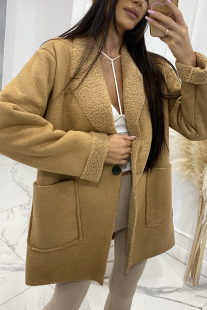 Kurze Sherpa-Jacke Damen Modern
