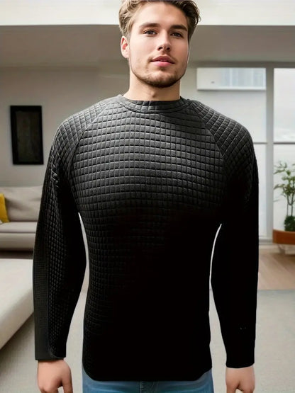 Herren Pullover Waffelmuster Warm