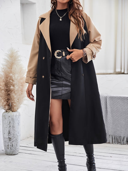Moderne Damen-Trenchcoat Farbblock-Design