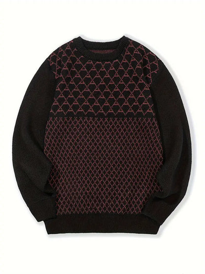 Herren Pullover Rautenmuster Modern Geschenk