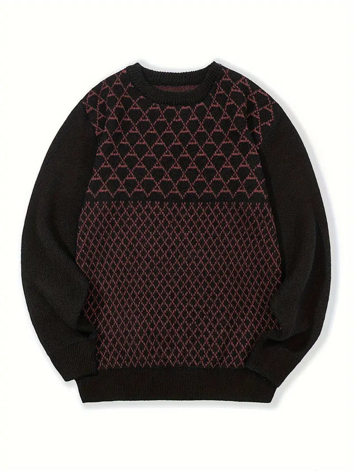 Herren Pullover Rautenmuster Modern Geschenk