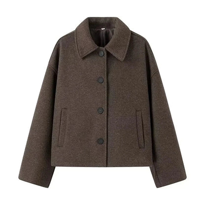 Übergrößene Herrenjacke Braun Elegant Revers