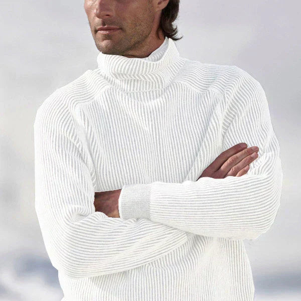 Herren Strickpullover Warm Fleece Stehkragen