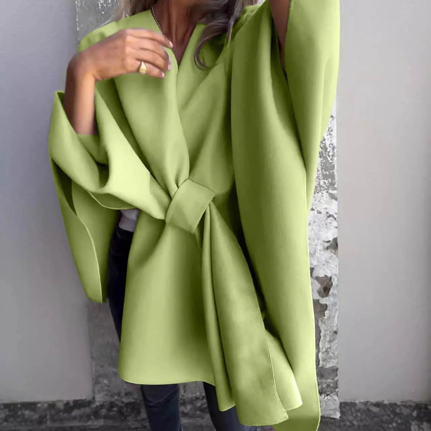 Damen Longcardigan Fledermaus Ärmel Elegant