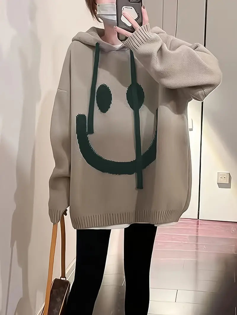 Kapuzenpullover Frauen Freches Lächeln Design