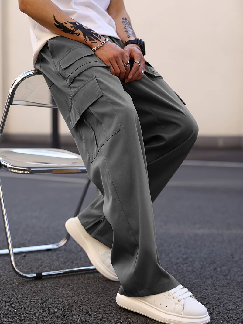 Herren Cargohose Gerade Bein Vieltaschen