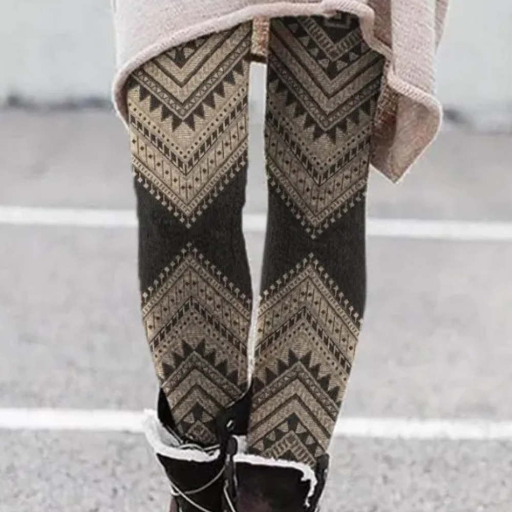 Elegante Leggings Enganliegend Weich Atmungsaktiv Geometrisch