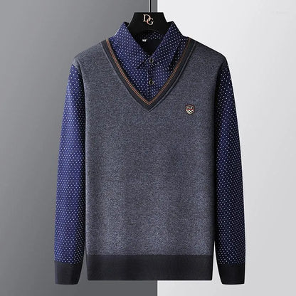 Herren Pullover Polo Style