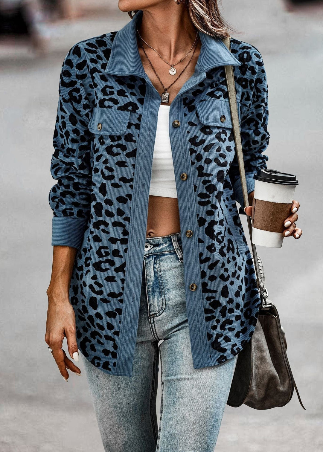 Leopard Jacke Damen Frühjahr Trendy Premium